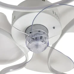 Lindby LED-loftventilator Lomata, hvid, støjsvag, Ø 23 cm