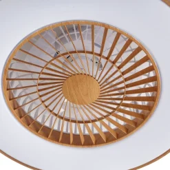 Lindby LED-loftventilator Teleo, Ø 58 cm, træfarvet, CCT