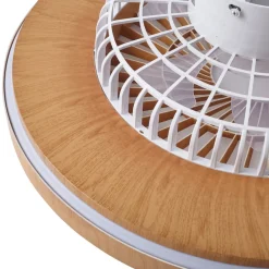 Lindby LED-loftventilator Teleo, Ø 58 cm, træfarvet, CCT