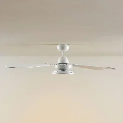 Lindby LED-loftventilator Tedric, hvid, støjsvag, Ø 133 cm