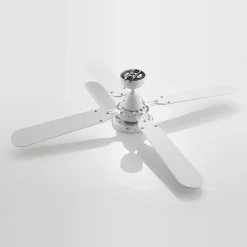 Lindby LED-loftventilator Tedric, hvid, støjsvag, Ø 133 cm