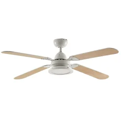 Lindby LED-loftventilator Tedric, hvid, støjsvag, Ø 133 cm