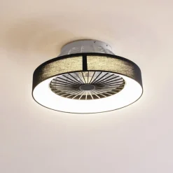 Lindby Loftventilatorer>LED-loftventilator Mace, sort, støjsvag, Ø 47 cm
