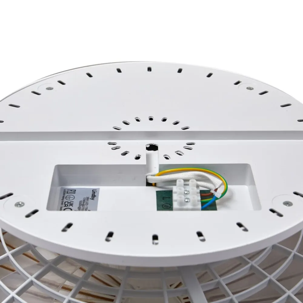 LED-loftventilator Mamuti, træfarvet, støjsvag, 55 cm^Lindby