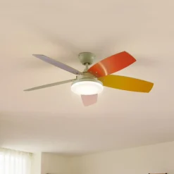 Lindby Loftventilatorer>LED-loftventilator Jonte, træ, DC, støjsvag, Ø 106 cm