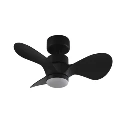 LED-loftventilator Enon, sort, DC-motor, støjsvag^Lindby