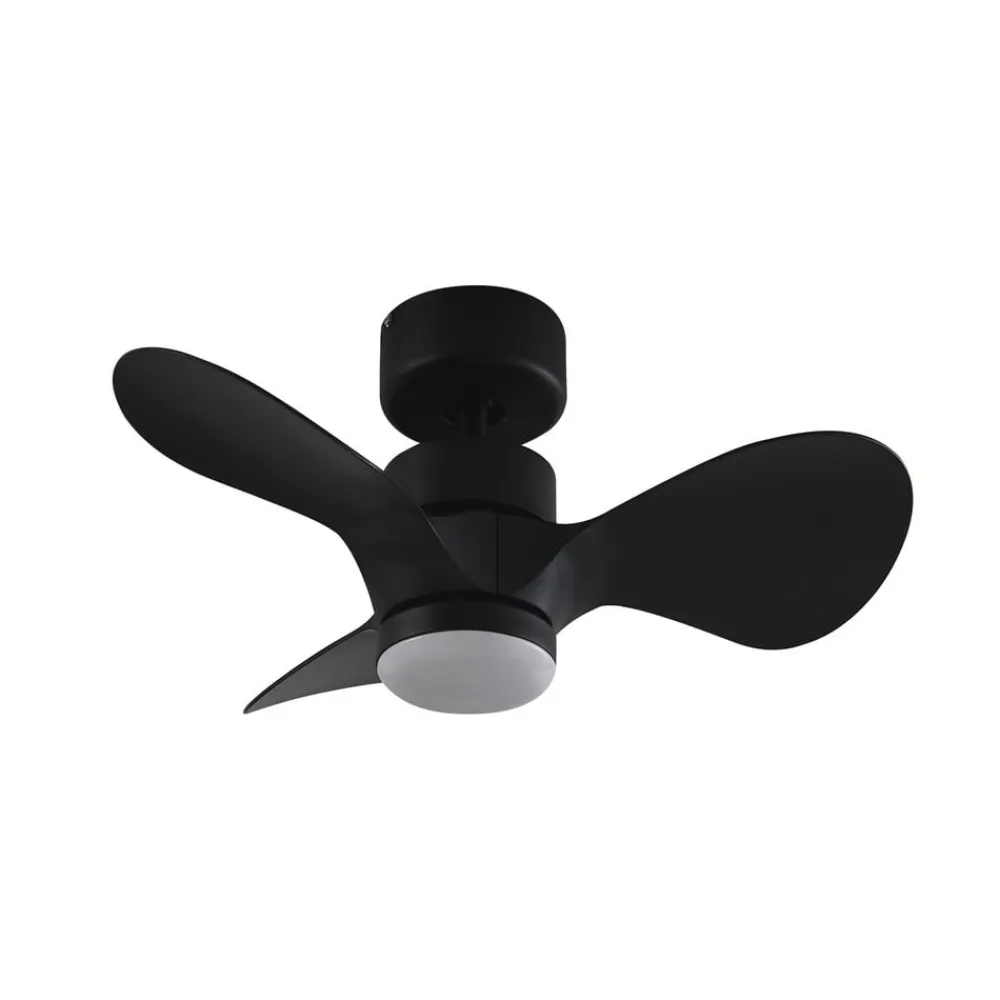 LED-loftventilator Enon, sort, DC-motor, støjsvag^Lindby