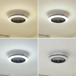 LED-loftventilator Mamuti, sort, støjsvag, Ø 55 cm^Lindby Discount