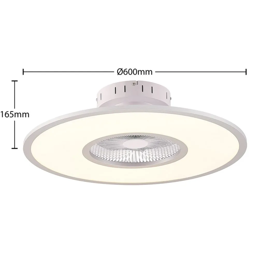 LED-loftventilator Romea, rund, DC, støjsvag, 60 cm^Lindby Best