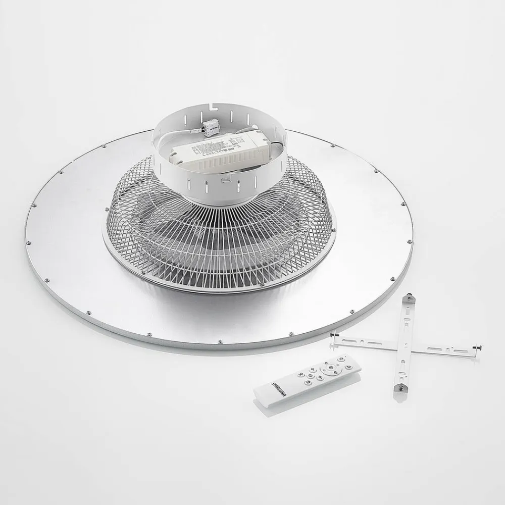 LED-loftventilator Romea, rund, DC, støjsvag, 60 cm^Lindby Best