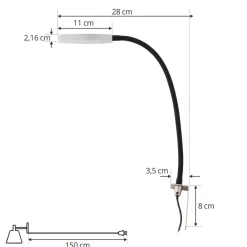 LED-læselampe Flexola, nikkel, rund, metal, stik^Lindby Discount