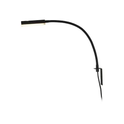Lindby LED-læselampe Flexola, sort, kantet, stik