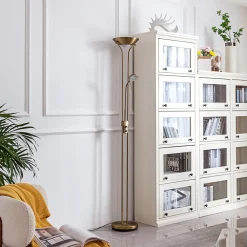 Lindby LED-læselampe Josefin, bronze, læselampe, dæmpbar