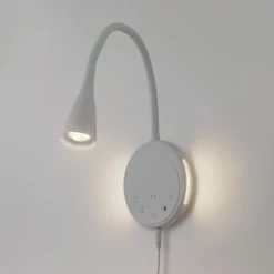 Lindby Væglamper|Væglamper>LED-læselampe Zayna, hvid, CCT, USB, dæmpbar, timer