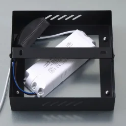 Lindby LED-panel Enhife, sort, 30 x 30 cm, metal, 4.000K