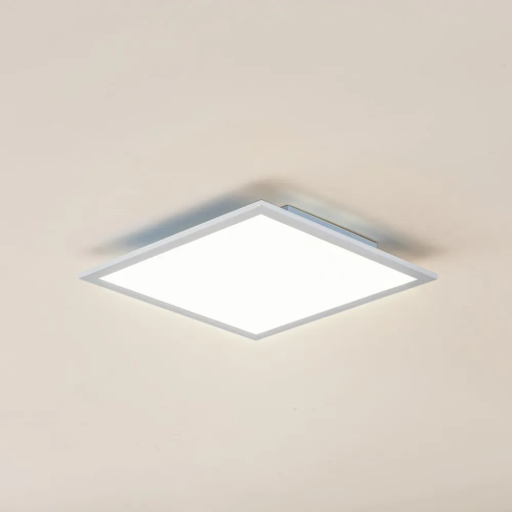 Lindby LED-panel Enja, hvid, aluminium, 39,5 cm x 39,5 cm