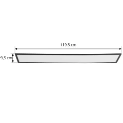Lindby LED-panel Lamin, sort, 120 cm, CCT, dæmpbar, fjernbetjening