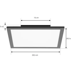 LED-panel Lamin, sort, 30 cm, CCT, dæmpbar, fjernbetjening^Lindby Discount