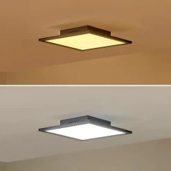 LED-panel Lamin, sort, 30 cm, CCT, dæmpbar, fjernbetjening^Lindby Discount