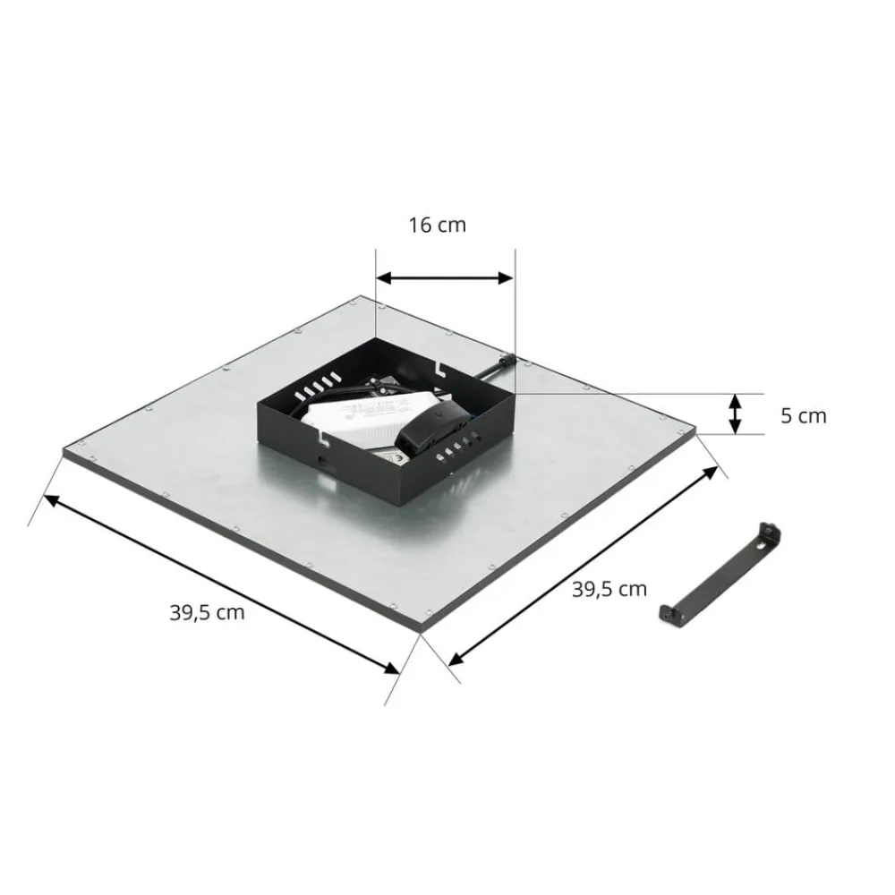 LED-panel Lamin, sort, 40 cm, CCT, dæmpbar, fjernbetjening^Lindby Online