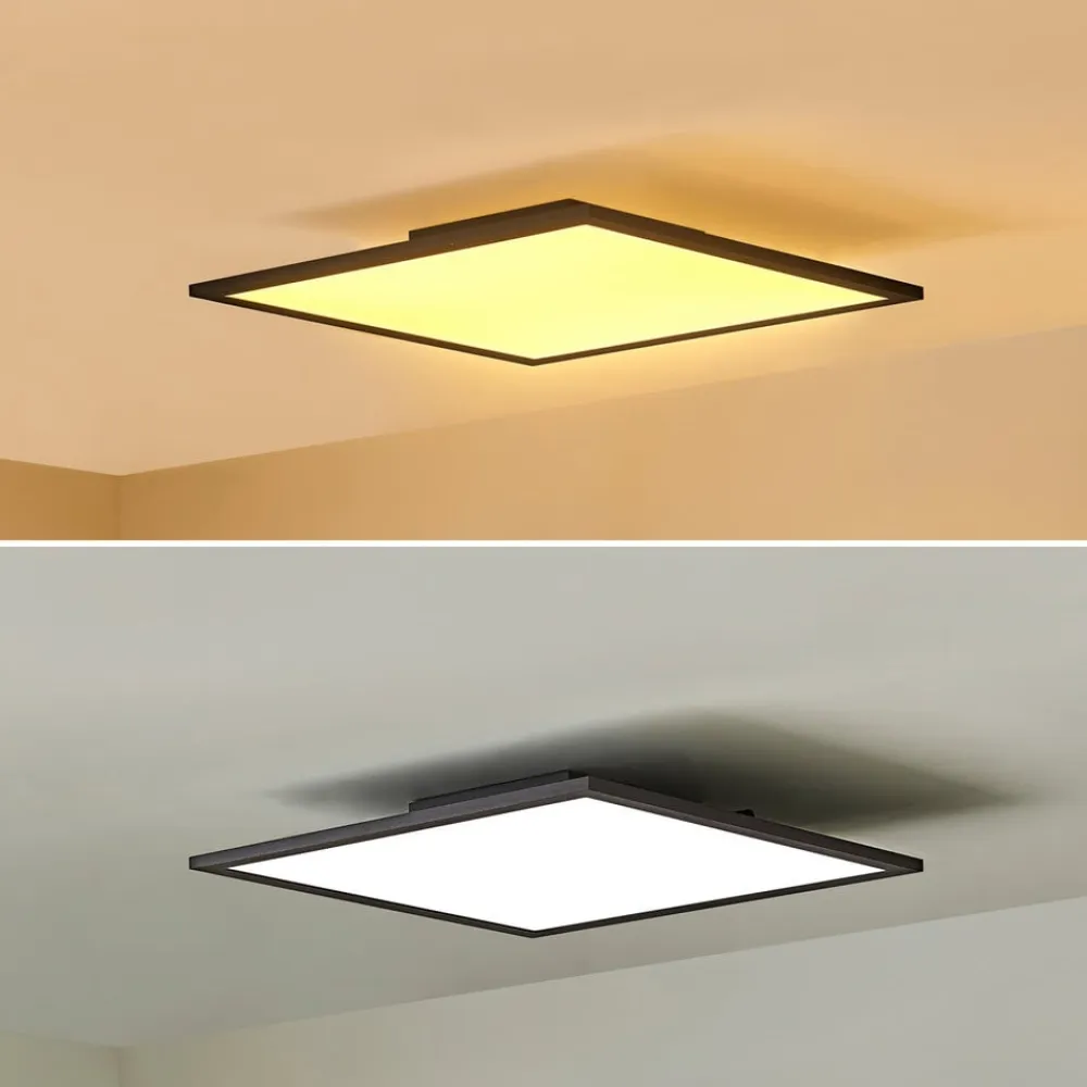 LED-panel Lamin, sort, 40 cm, CCT, dæmpbar, fjernbetjening^Lindby Online