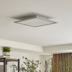 Lindby LED-panel Livel, 4000K, 40 cm x 40 cm, sølv, metal