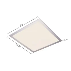 Lindby LED-panel Livel, 4000K, 40 cm x 40 cm, sølv, metal