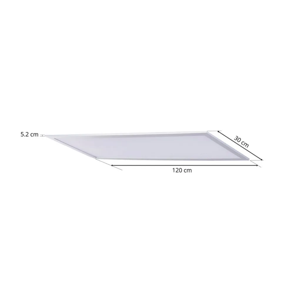 Lindby LED-panel Livel, 4000K, 120cm x 30cm, sølv, metal