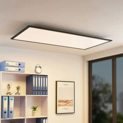 Lindby LED-panel Nelios, 120 x 60 cm, 4000K, sort, metal