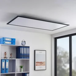 Lindby LED-panel Nelios, 120 x 60 cm, 4000K, sort, metal