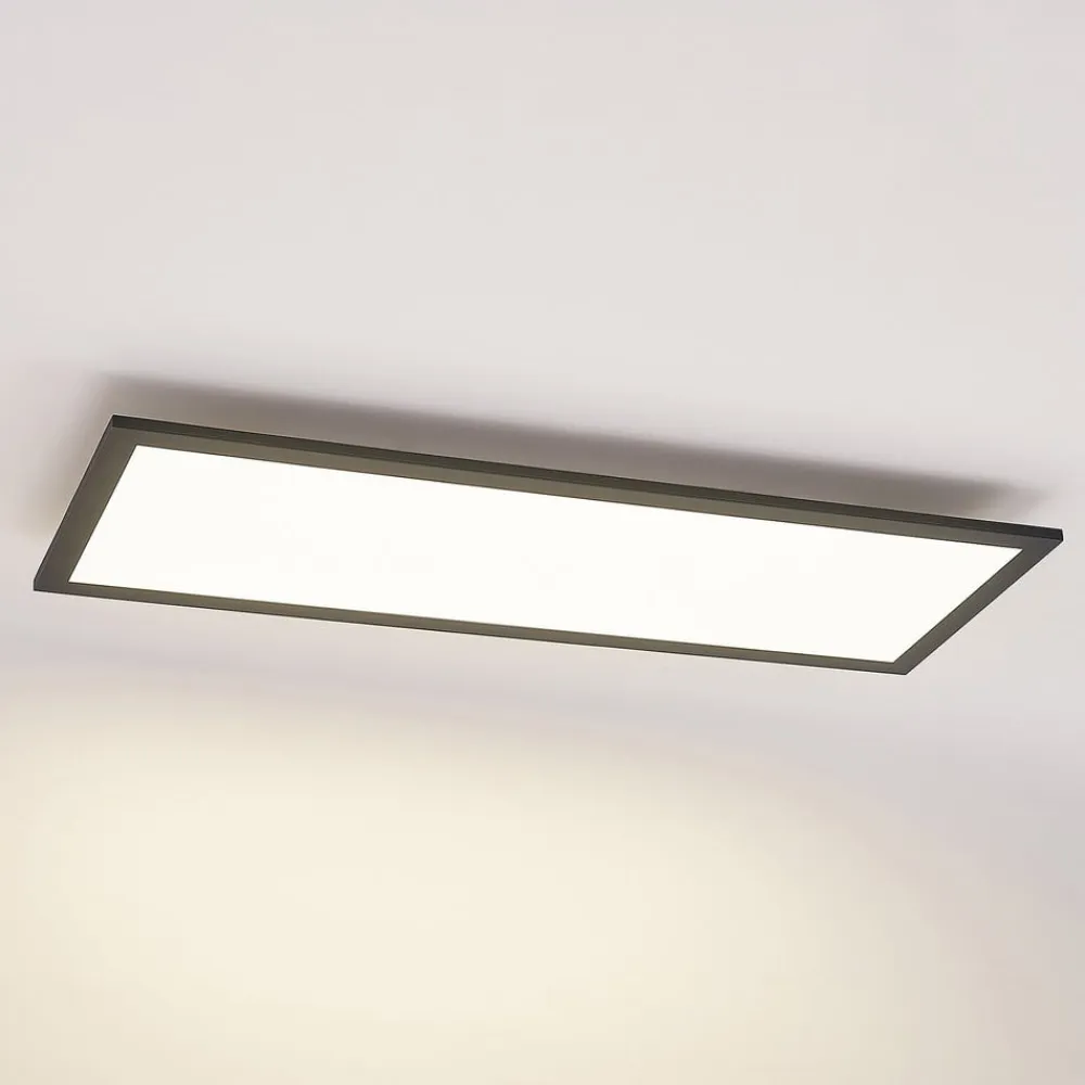 Lindby Arbejdsrum/Kontor|Gang>LED-panel Nelios, 80 x 30 cm, 4.000K, sort, metal