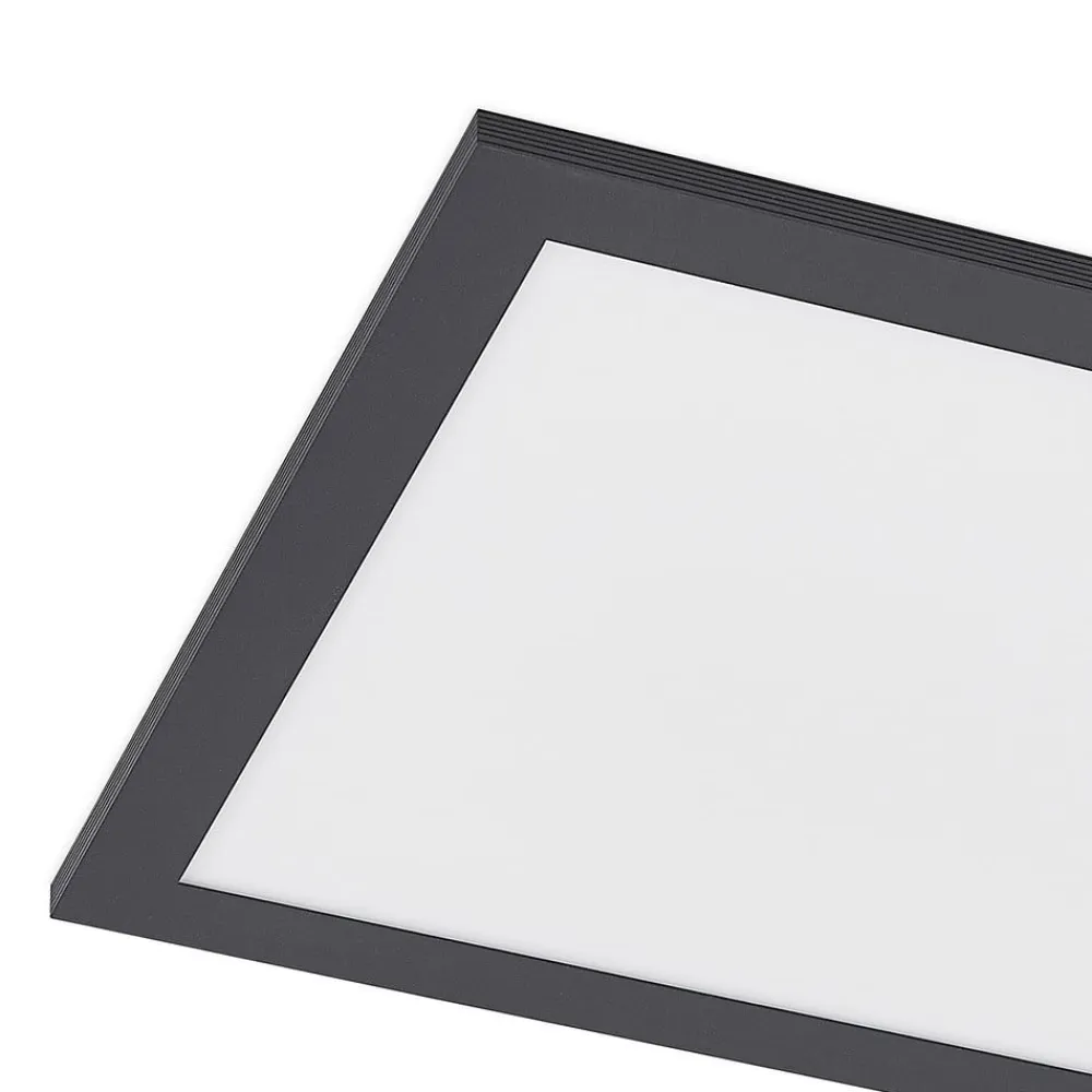 Lindby Arbejdsrum/Kontor|Gang>LED-panel Nelios, 80 x 30 cm, 4.000K, sort, metal