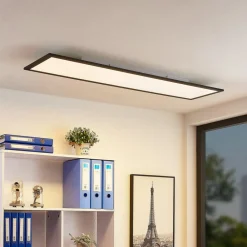 LED-panel Nelios, 120 x 30 cm, 4000K, sort, metal^Lindby New