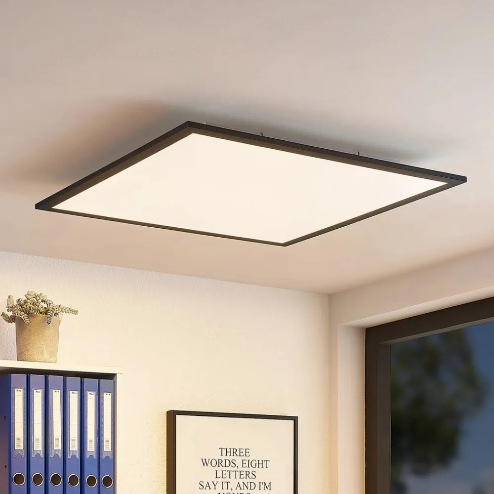 Lindby Loftlamper|Loftlamper>LED-panel Nelios, 62 x 62 cm, 4.000K, sort, metal