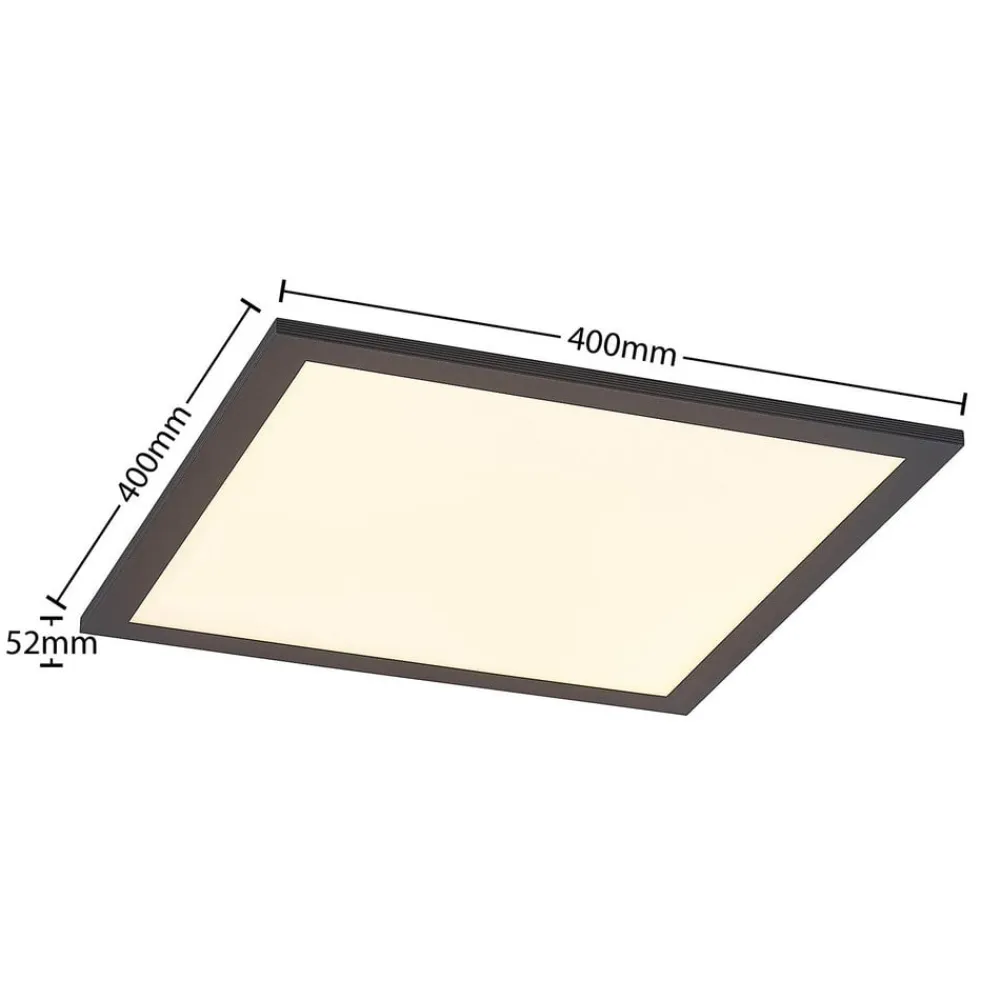 Lindby Arbejdsrum/Kontor|Gang>LED-panel Nelios, 40 x 40 cm, CCT, sort, metal