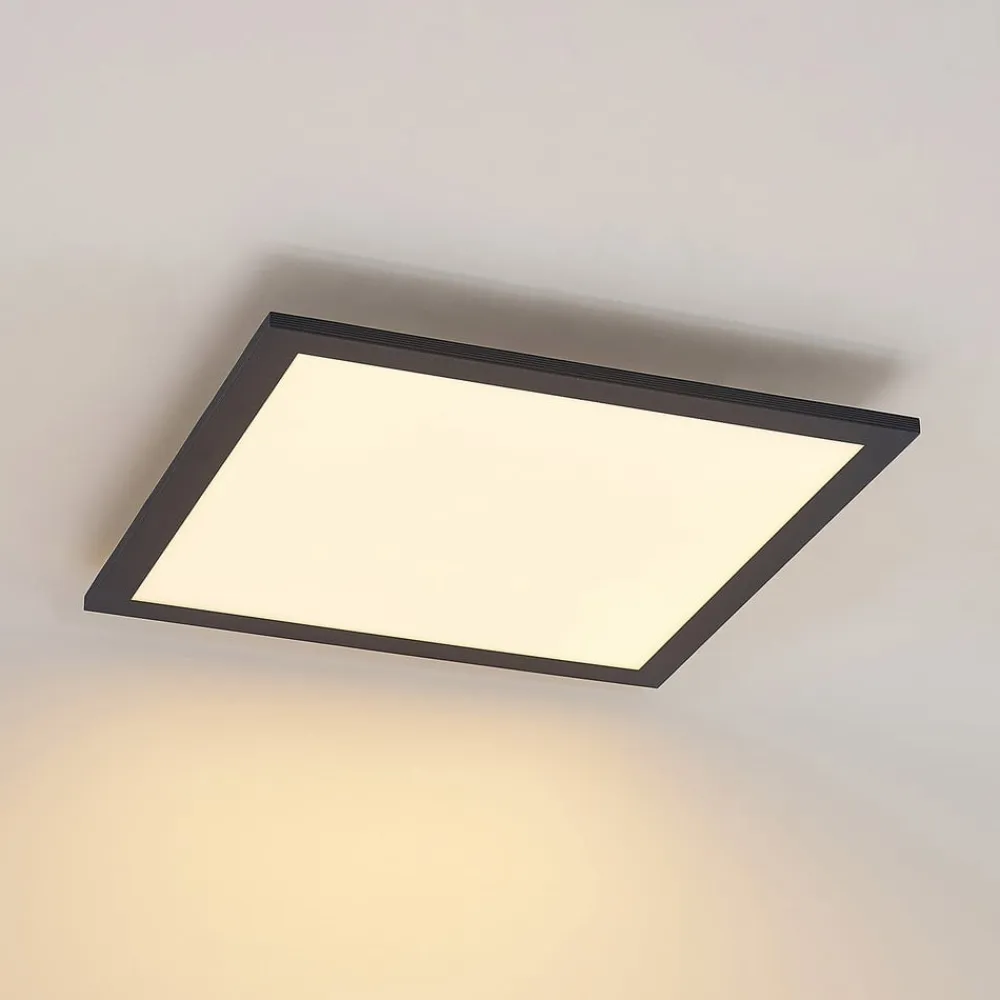 Lindby Arbejdsrum/Kontor|Gang>LED-panel Nelios, 40 x 40 cm, CCT, sort, metal