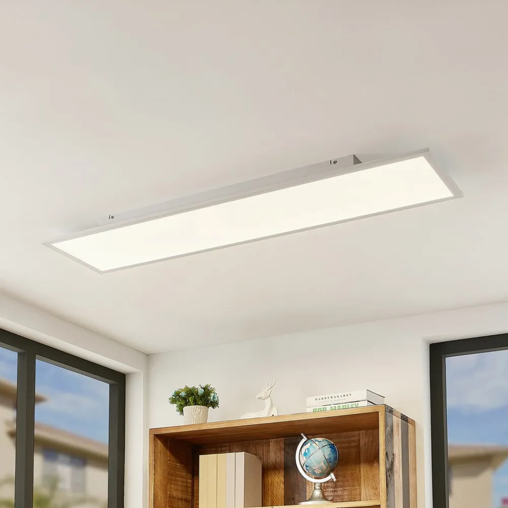 Lindby LED-panel Quais, 30 x 120 cm, hvid, aluminium, 4.000K