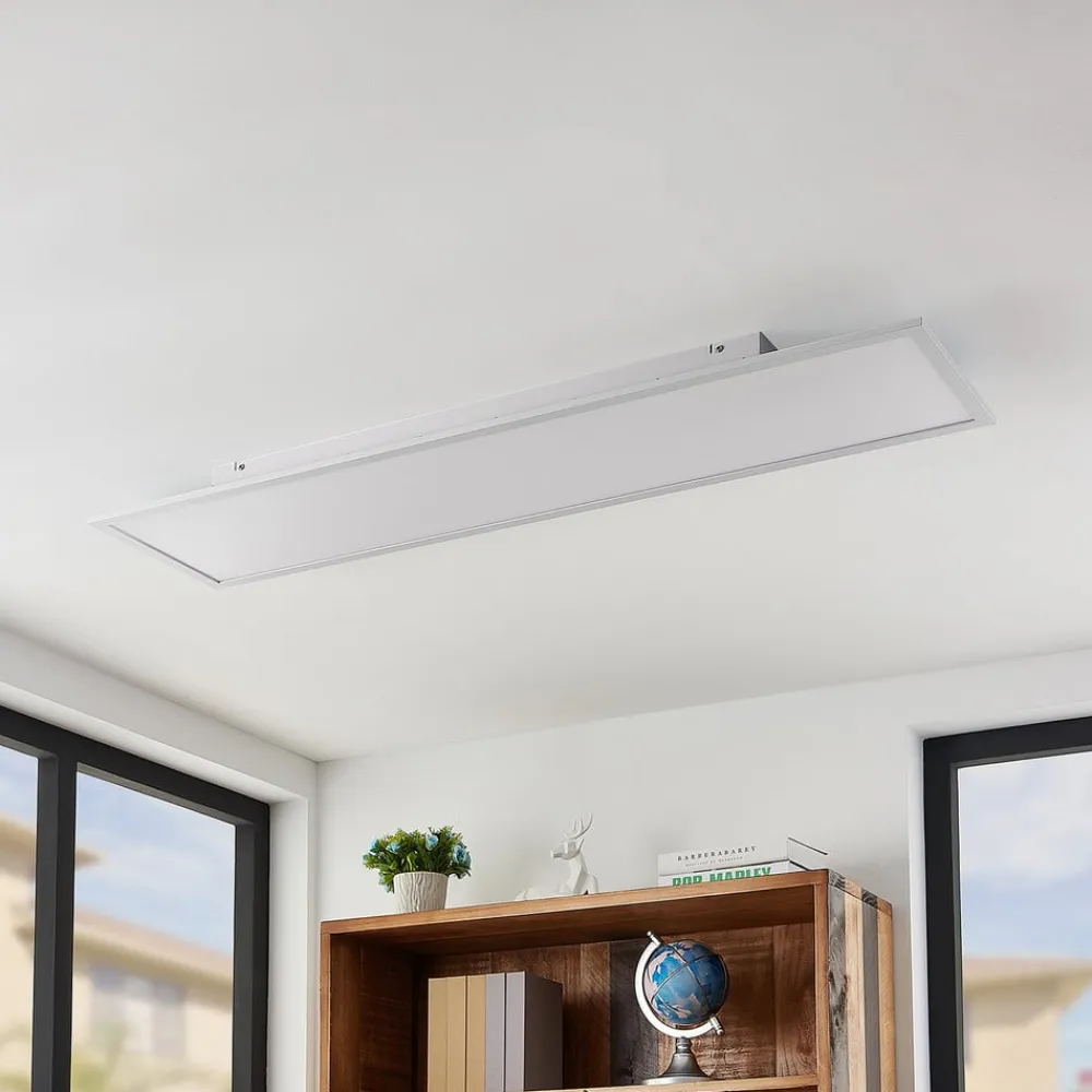 Lindby LED-panel Quais, 30 x 120 cm, hvid, aluminium, 4.000K