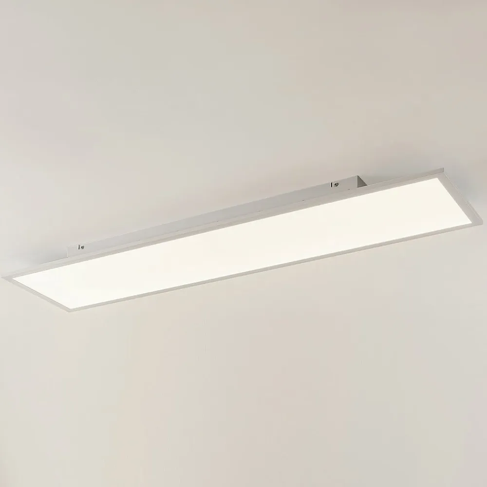 Lindby LED-panel Quais, 30 x 120 cm, hvid, aluminium, 4.000K