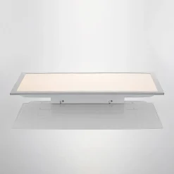 Lindby LED-panel Stenley, 4.000 K, 60 cm x 30 cm, sølv/hvid