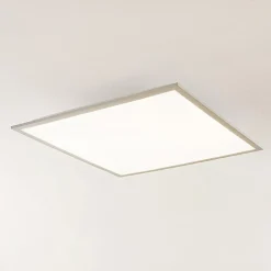 LED-panel Stenley, 4.000 K, 60 cm x 60 cm, sølv/hvid^Lindby