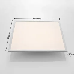 LED-panel Stenley, 4.000 K, 60 cm x 60 cm, sølv/hvid^Lindby