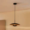 Lindby LED-pendel Tiama, metal, sort/guld, Ø 40 cm