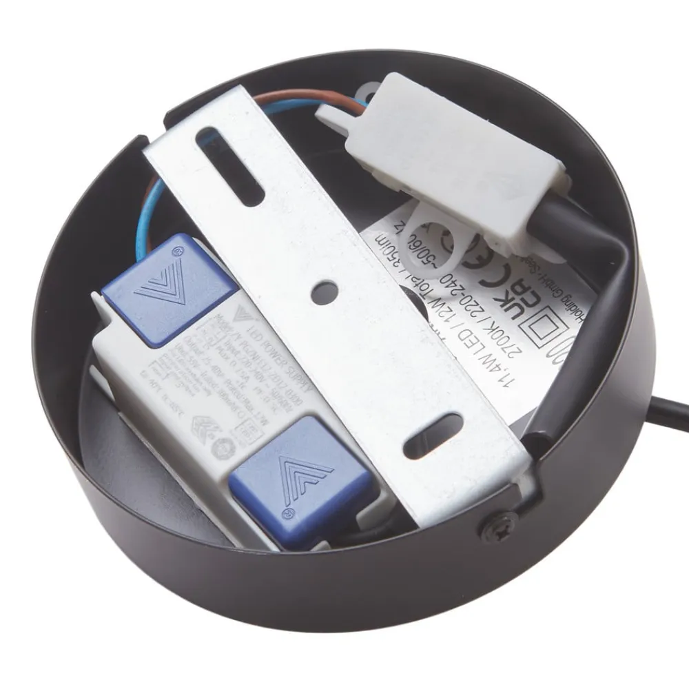 Lindby LED-pendel Tiama, metal, sort/guld, Ø 40 cm