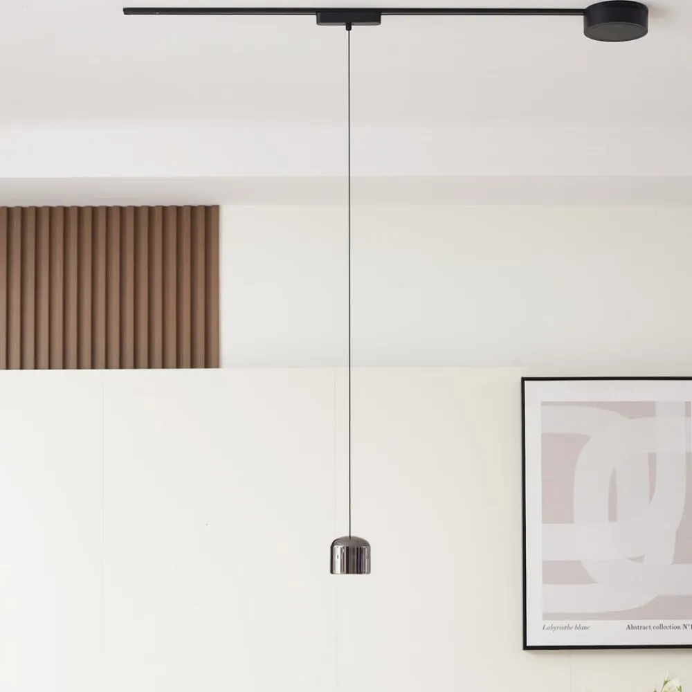 LED-pendellampe Lumaro,sort,Ø8,2cm,aluminium,48V,dæmpbar^Lindby Sale