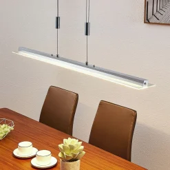 LED-pendellampe Sladja, krom, glas, touchdæmper^Lindby New