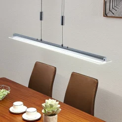 LED-pendellampe Sladja, krom, glas, touchdæmper^Lindby New