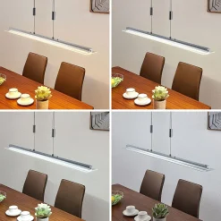 LED-pendellampe Sladja, krom, glas, touchdæmper^Lindby New