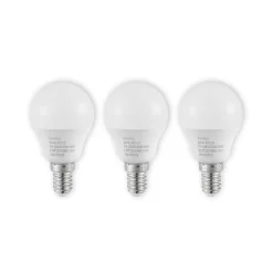 Lindby Led Pærer>LED-pære E14 G45 4,5W 3.000K opal sæt med 3 stk