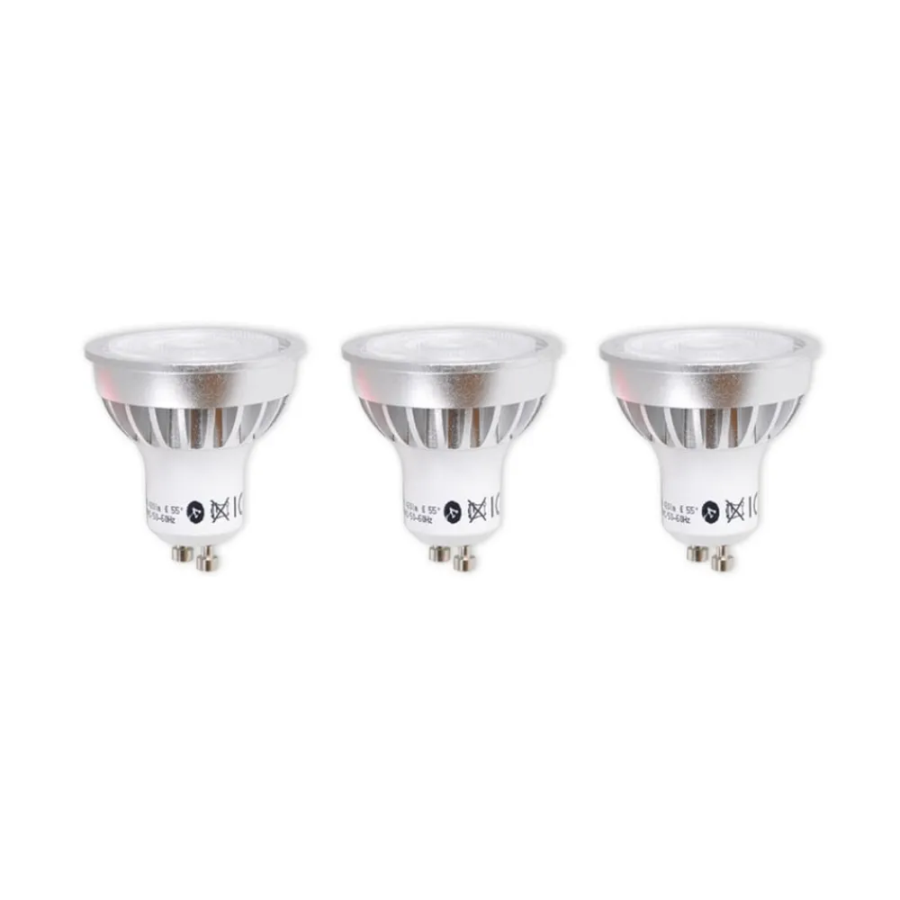 LED-reflektor GU10 5 W klar 3.000 K 55° sæt med 3 stk^Lindby